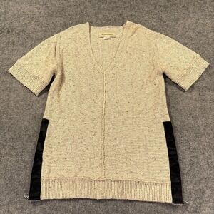 By Malene Birger Sweater Womens XS Beige V Neck Tunic Minimal Quiet Luxury Boho‎